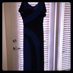 Blue and black maxi dress